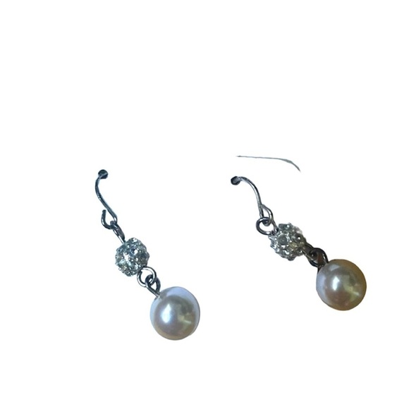 Croft & Barrow Silver Pearl Dangle Earrings - Picture 1 of 4
